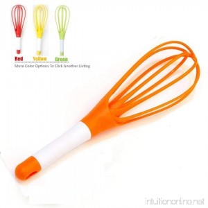 Whisk 2-in-1 Balloon and Flat Whisk Silicone Coated Steel Wire 11.5-Inch (Orange) - B07BTQKK9W